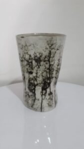 Vas bubble glaze tinggi 24, 5 cm
